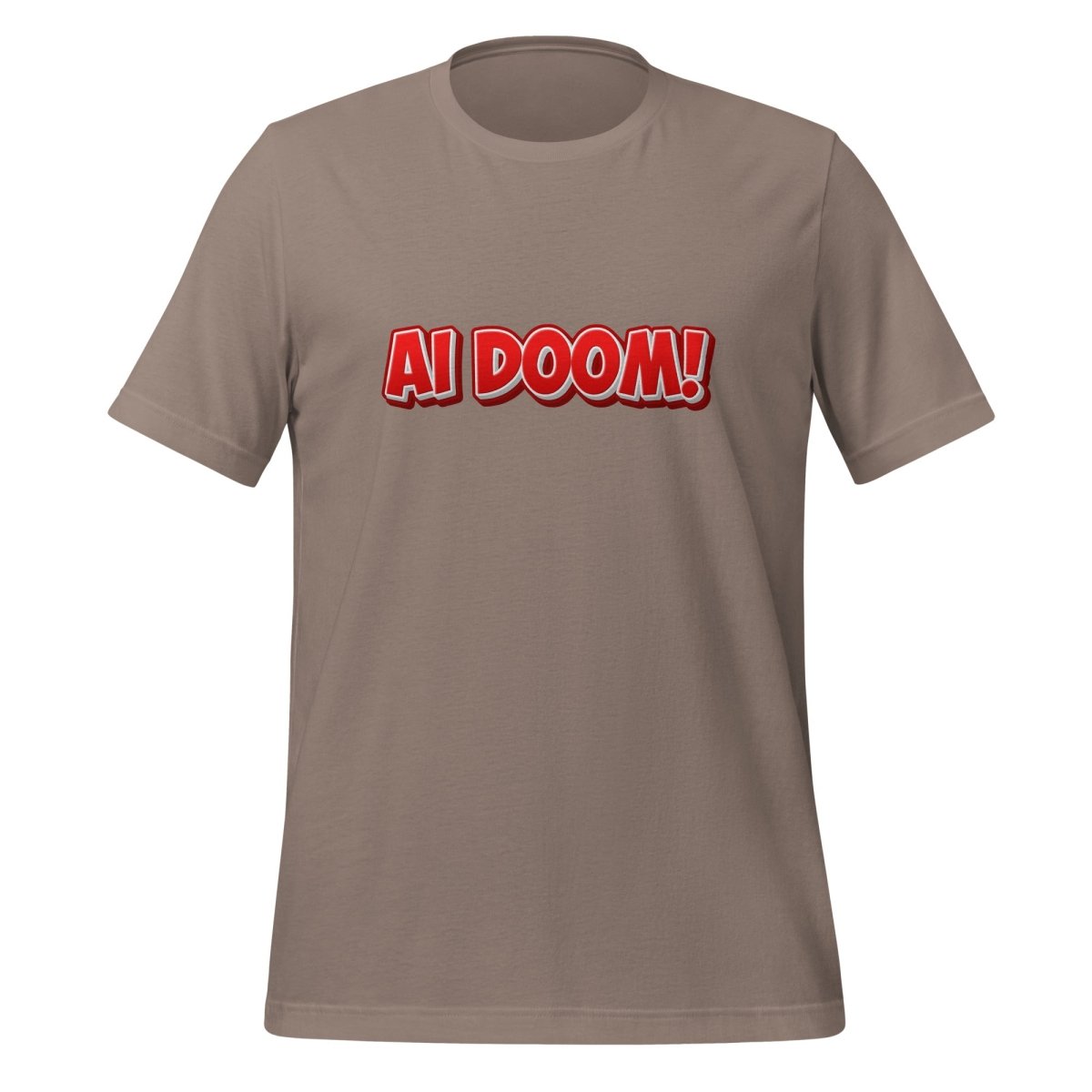 Red Comic AI DOOM! T - Shirt (unisex) - Pebble - AI Store