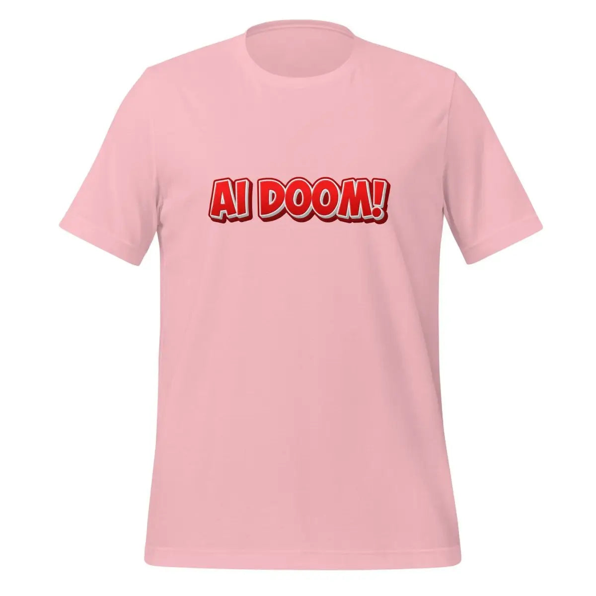 Red Comic AI DOOM! T-Shirt (unisex) - Pink / M