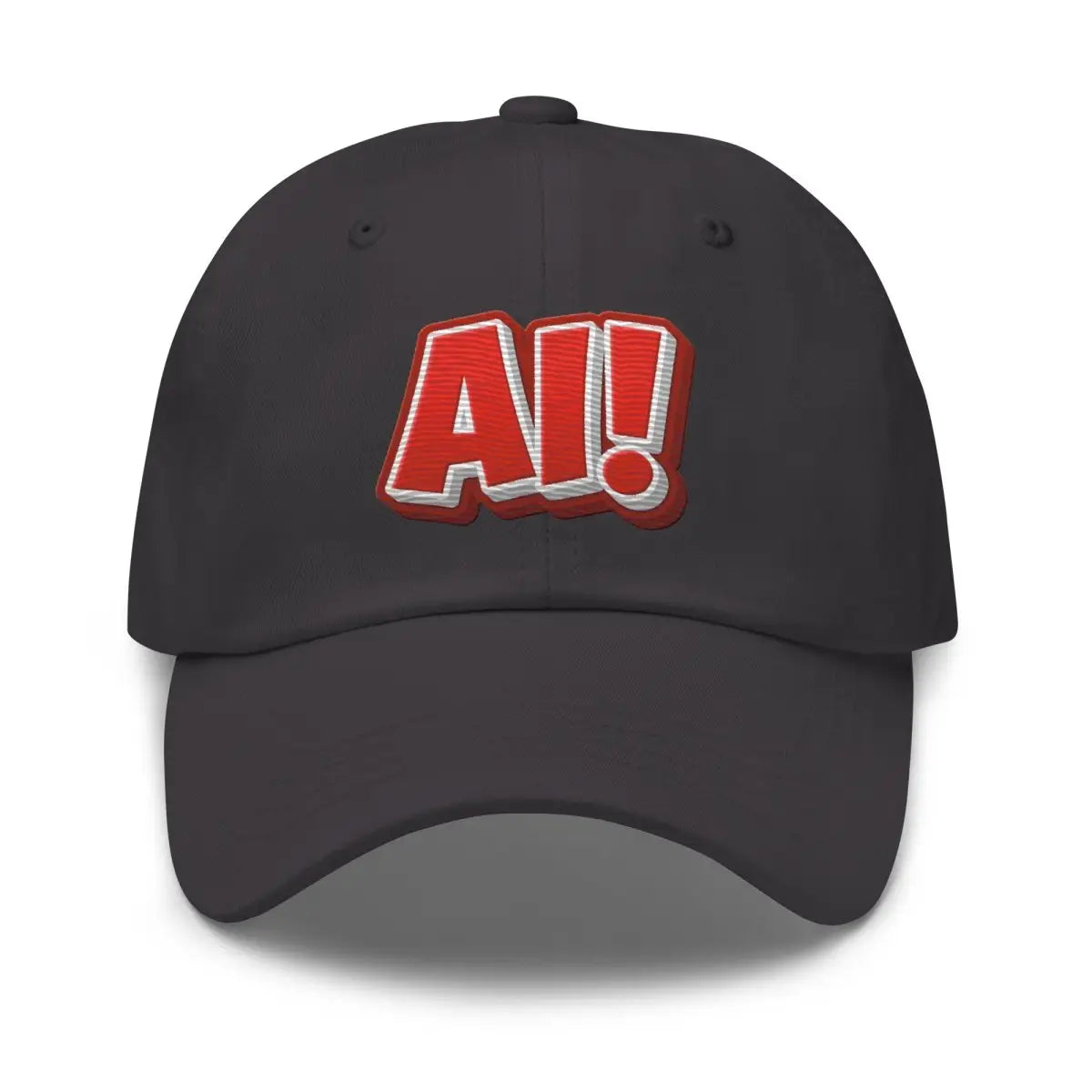 Red Comic AI! True-Color Embroidered Cap - Dark Grey