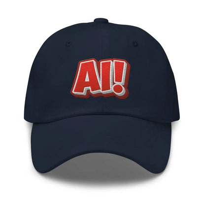 Red Comic AI! True-Color Embroidered Cap - Navy