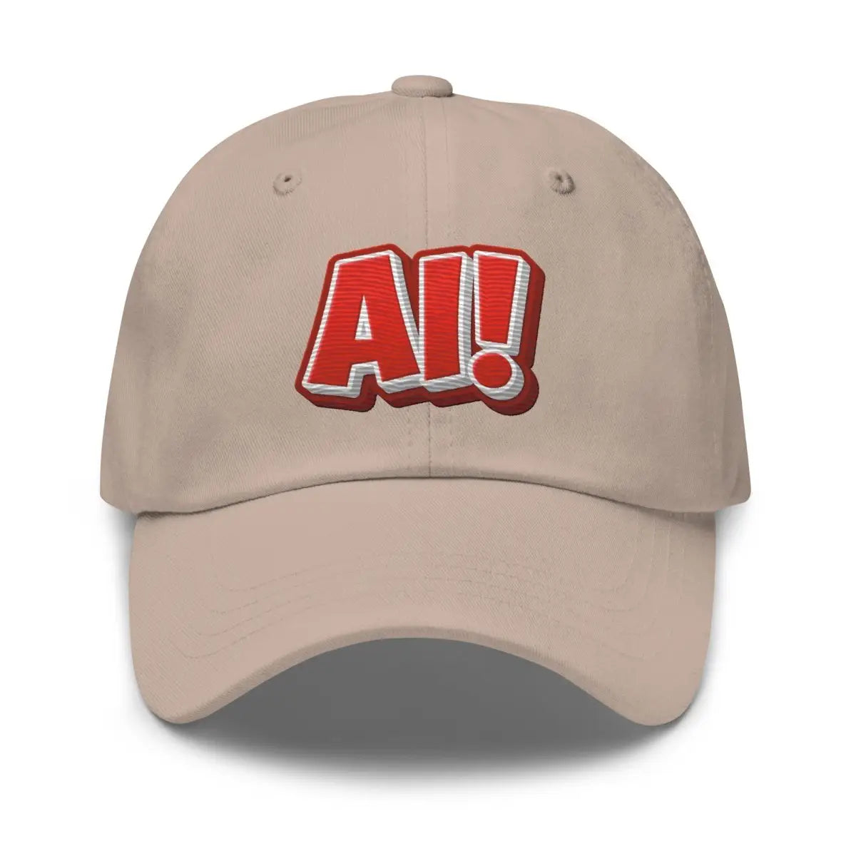 Red Comic AI! True-Color Embroidered Cap - Stone