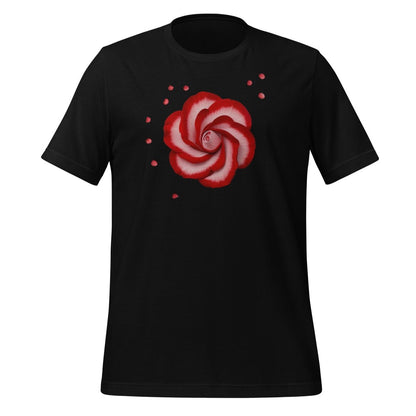 Red Rose OpenAI Logo T-Shirt (unisex) - Black - AI Store