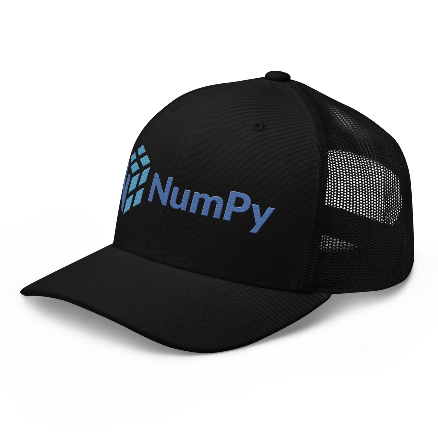 NumPy Logo True - Color Embroidered Trucker Cap - Black - AI Store