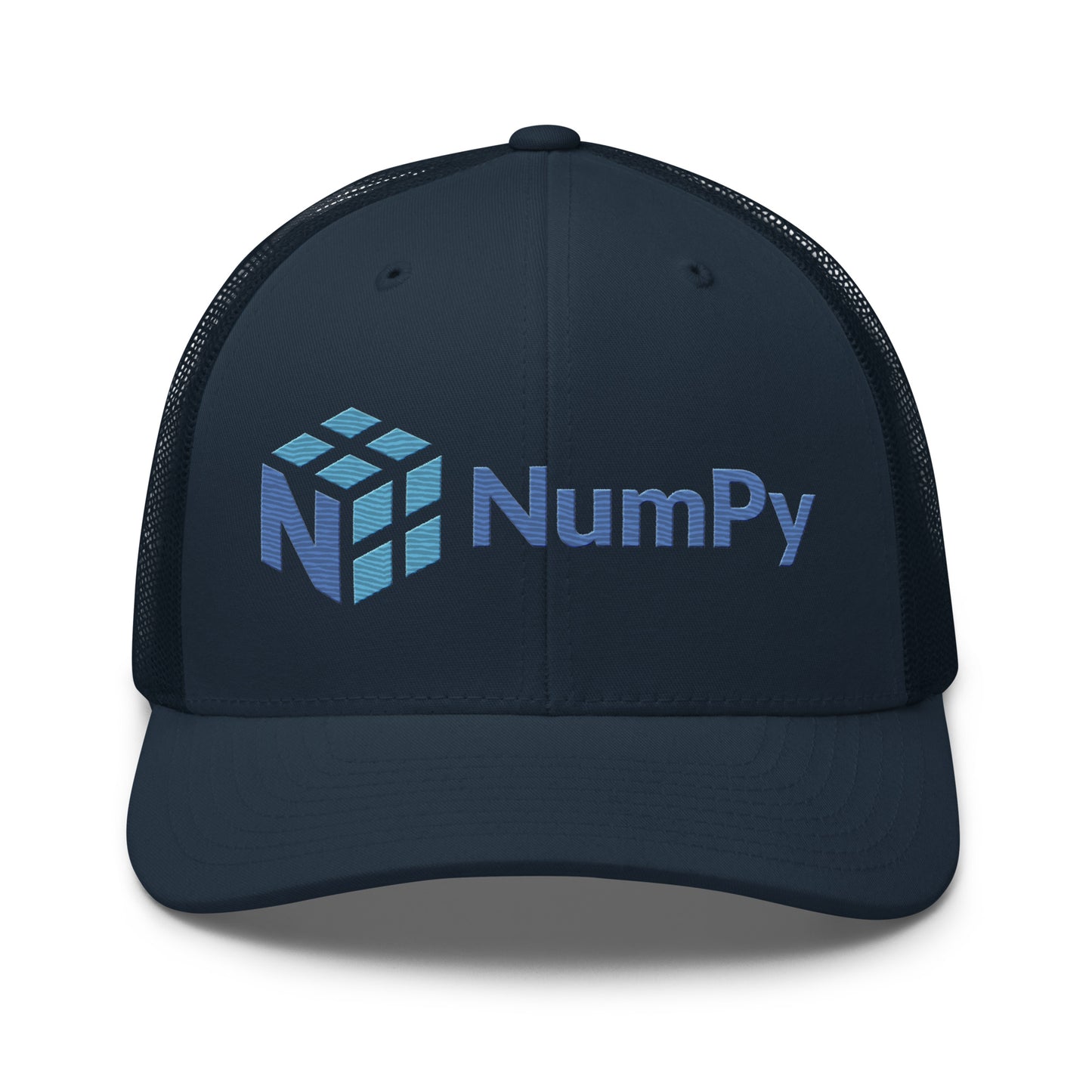 NumPy Logo True - Color Embroidered Trucker Cap - Navy - AI Store