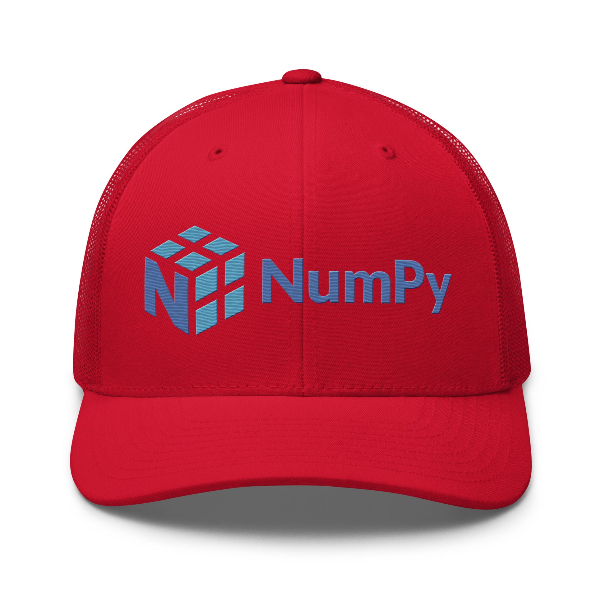 NumPy Logo True - Color Embroidered Trucker Cap - Red - AI Store