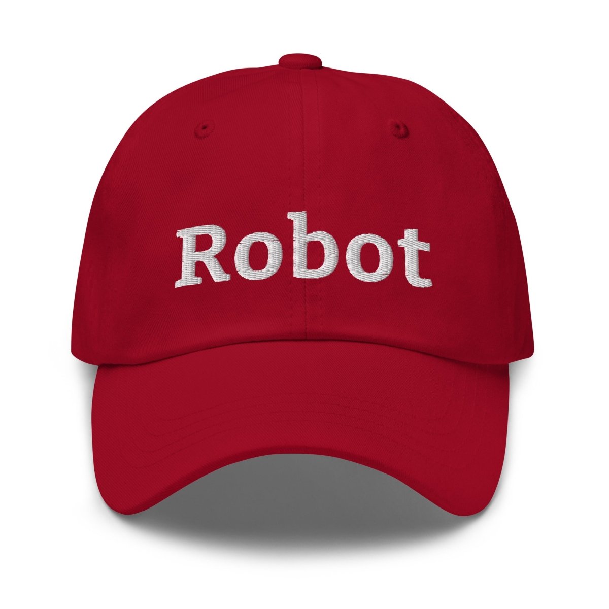 Robot Embroidered Cap - Cranberry - AI Store