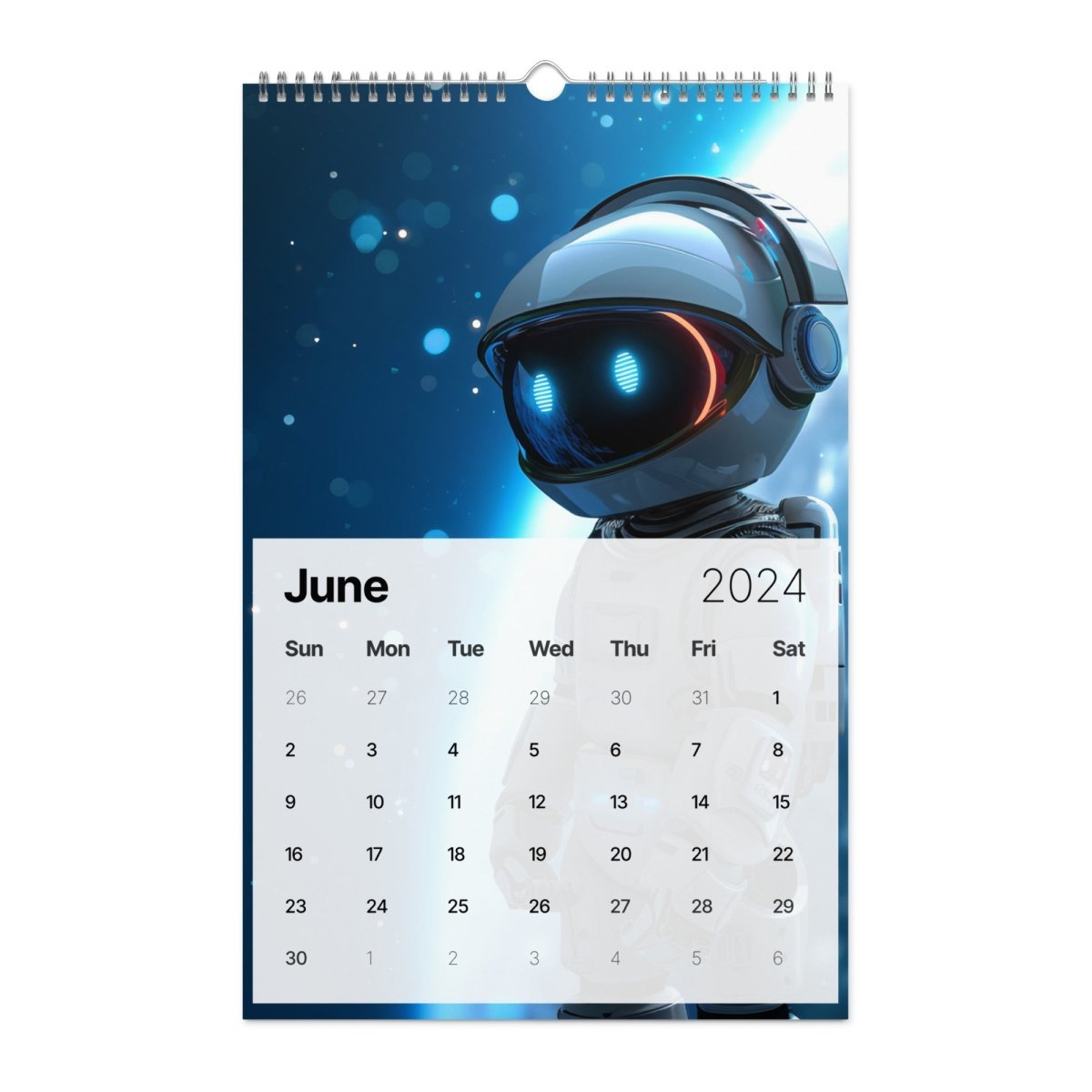 Robot Hero Wall Calendar 2024 - 11″×17″ - AI Store