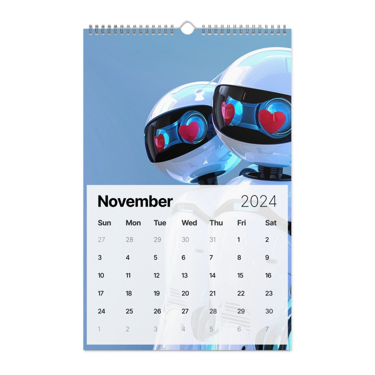 Robot Hero Wall Calendar 2024 - 11″×17″ - AI Store