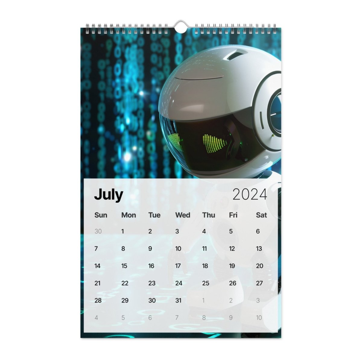 Robot Hero Wall Calendar 2024 - 11″×17″ - AI Store