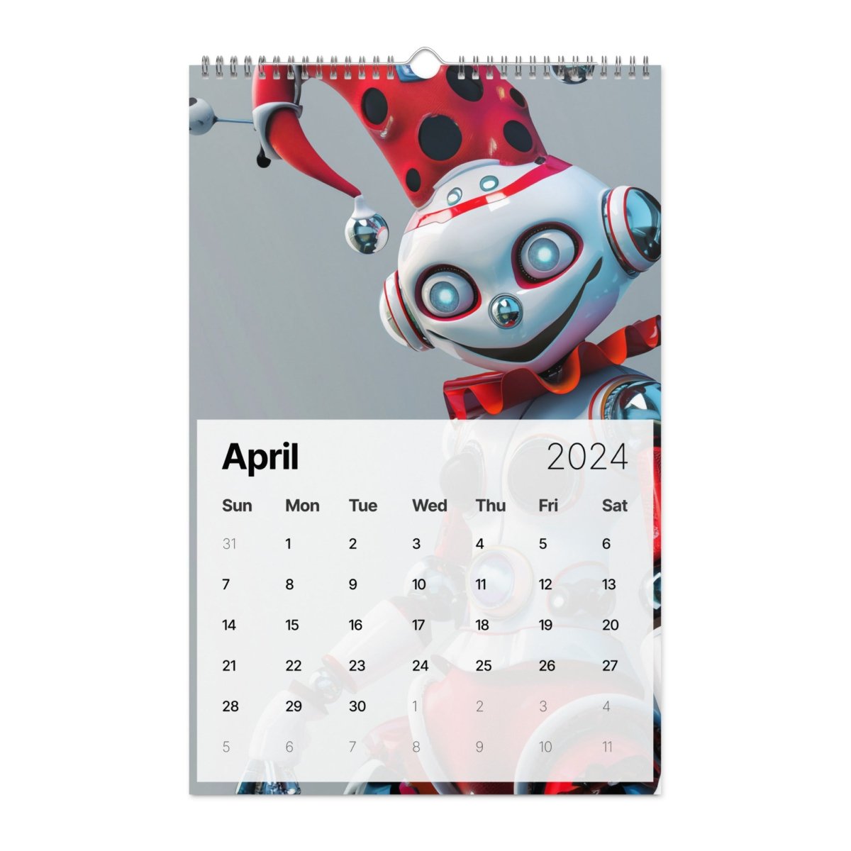 Robot Hero Wall Calendar 2024 - 11″×17″ - AI Store