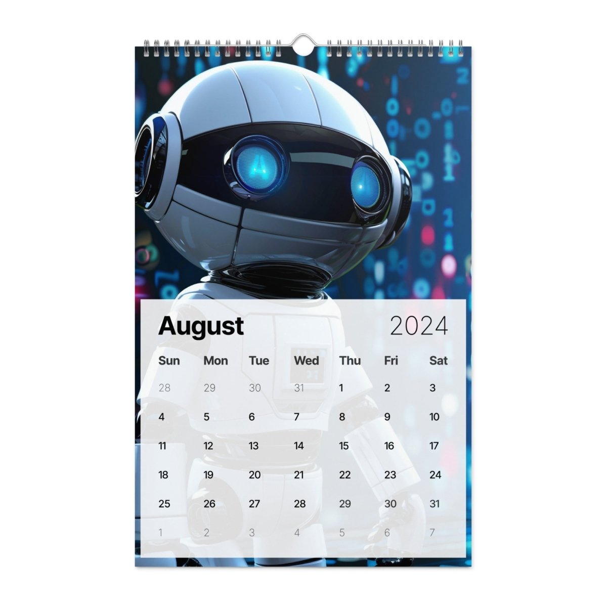 Robot Hero Wall Calendar 2024 - 11″×17″ - AI Store