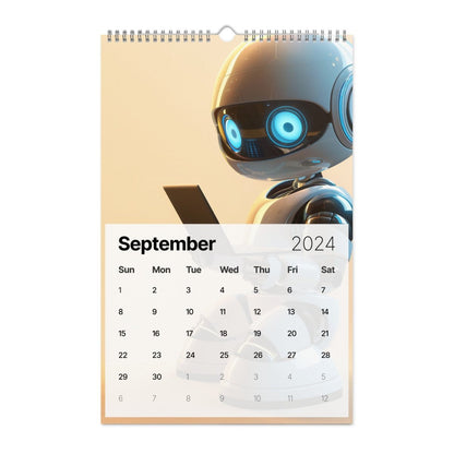 Robot Hero Wall Calendar 2024 - 11″×17″ - AI Store