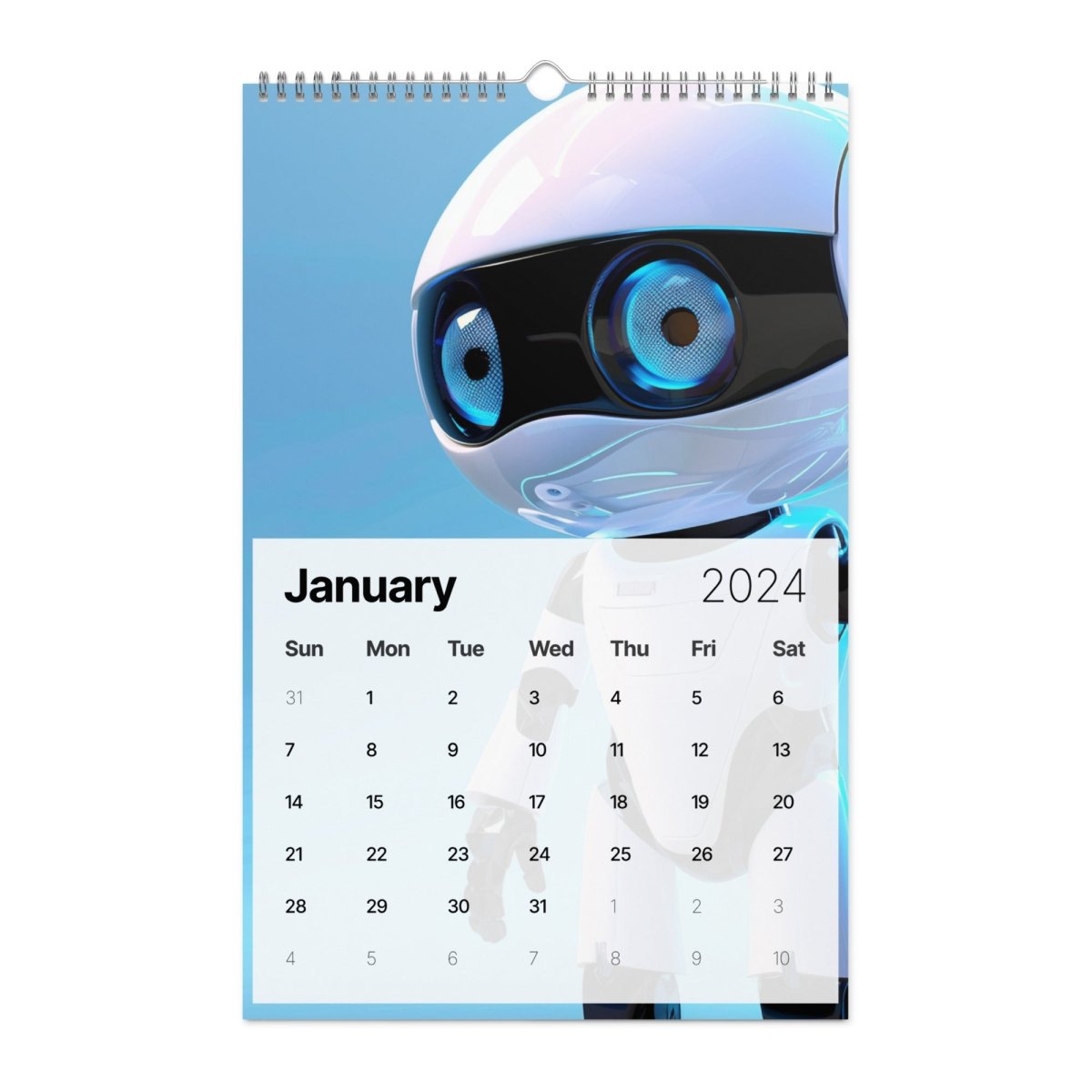 Robot Hero Wall Calendar 2024 - 11″×17″ - AI Store