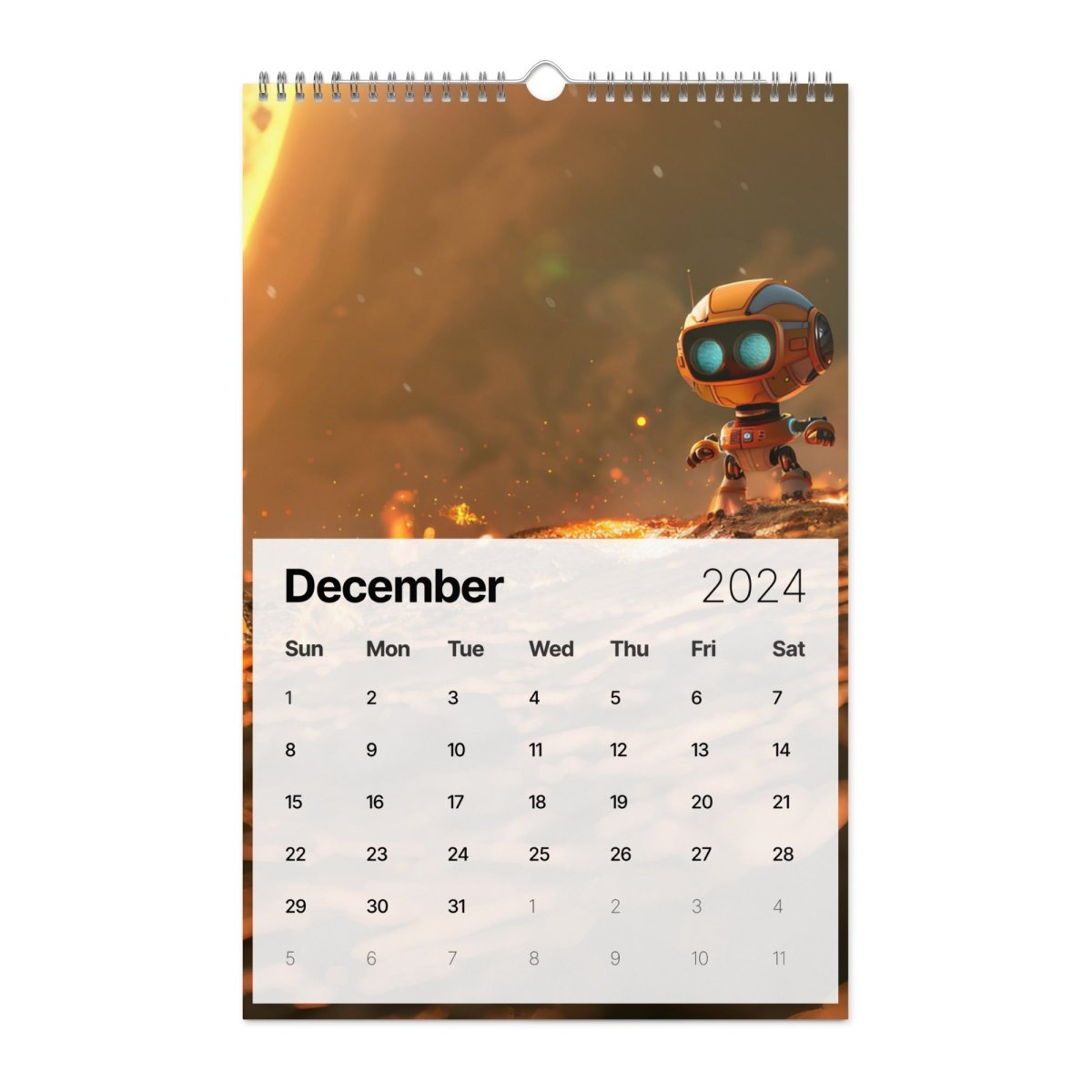 Robot Hero Wall Calendar 2024 - 11″×17″ - AI Store