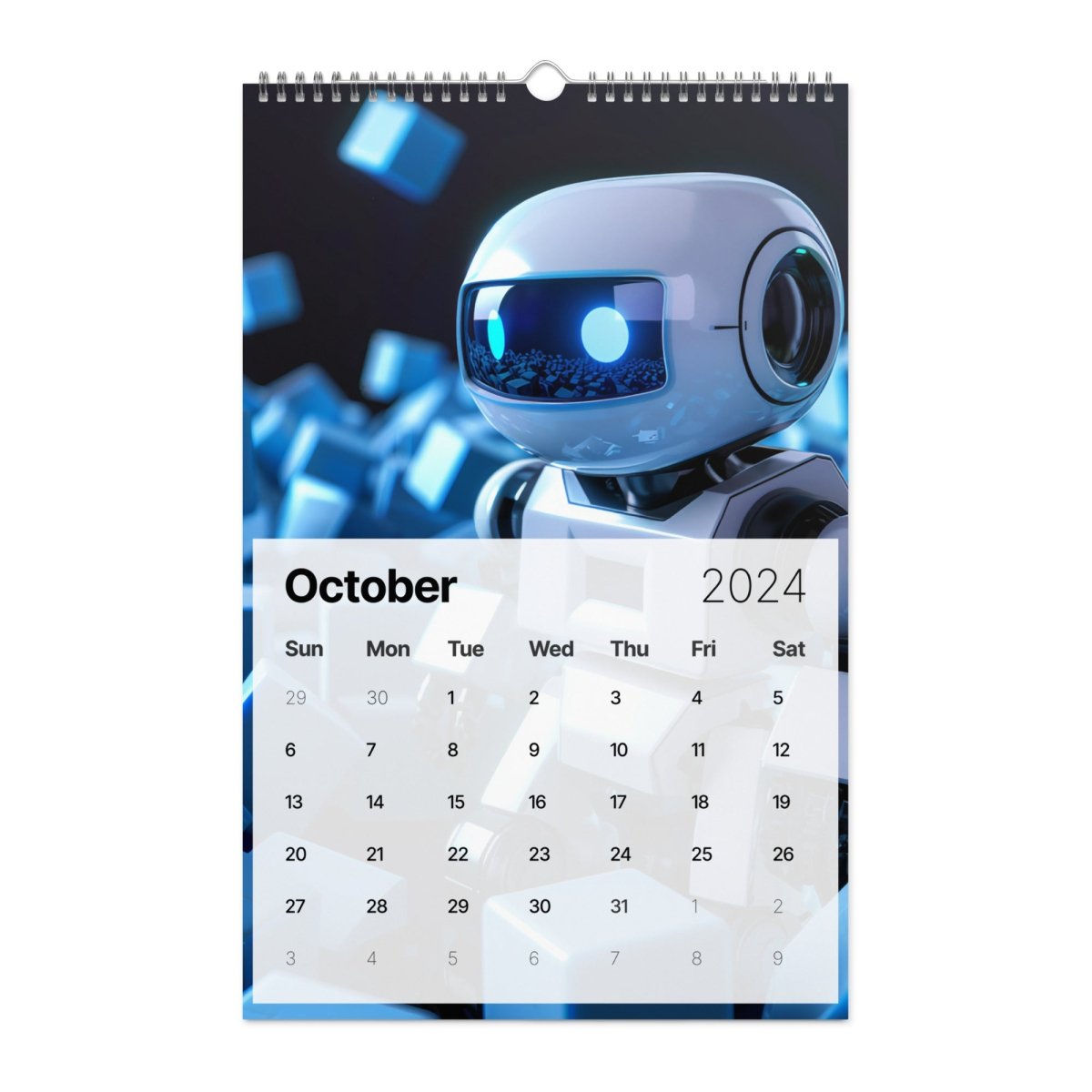 Robot Hero Wall Calendar 2024 - 11″×17″ - AI Store