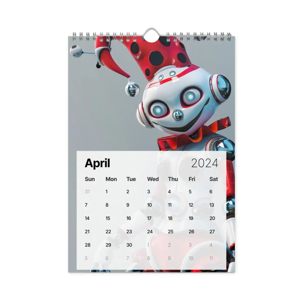 Robot Hero Wall Calendar 2024