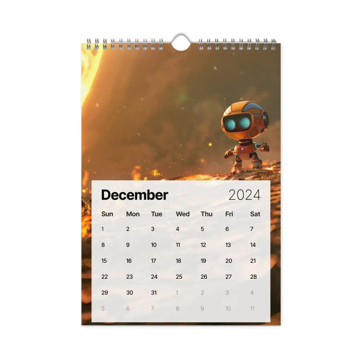 Robot Hero Wall Calendar 2024