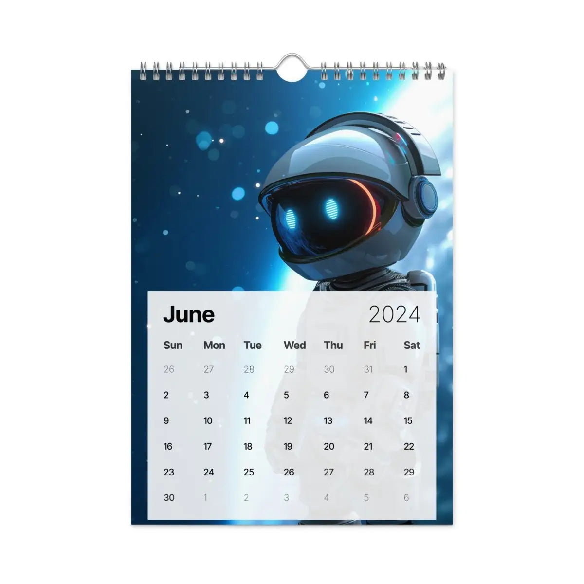 Robot Hero Wall Calendar 2024