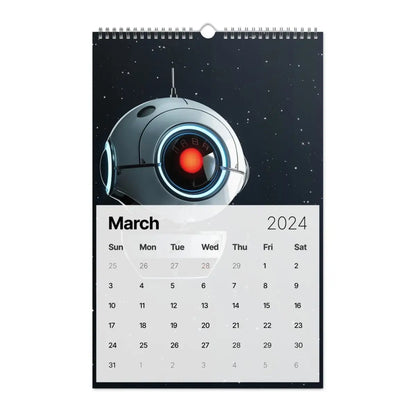 Robot Hero Wall Calendar 2024