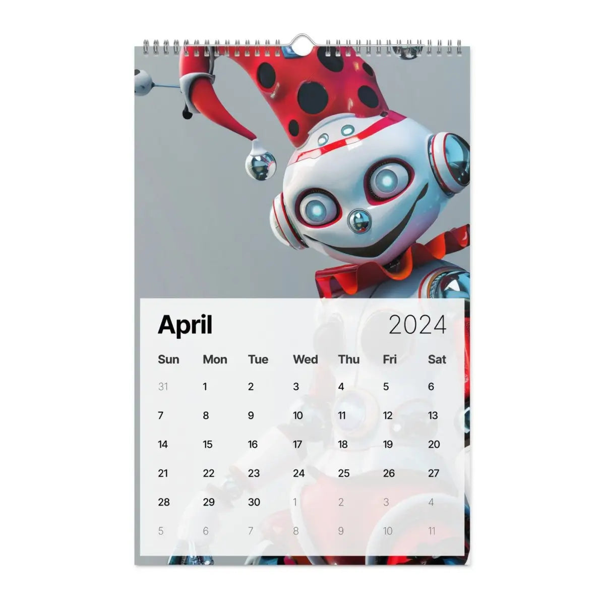 Robot Hero Wall Calendar 2024