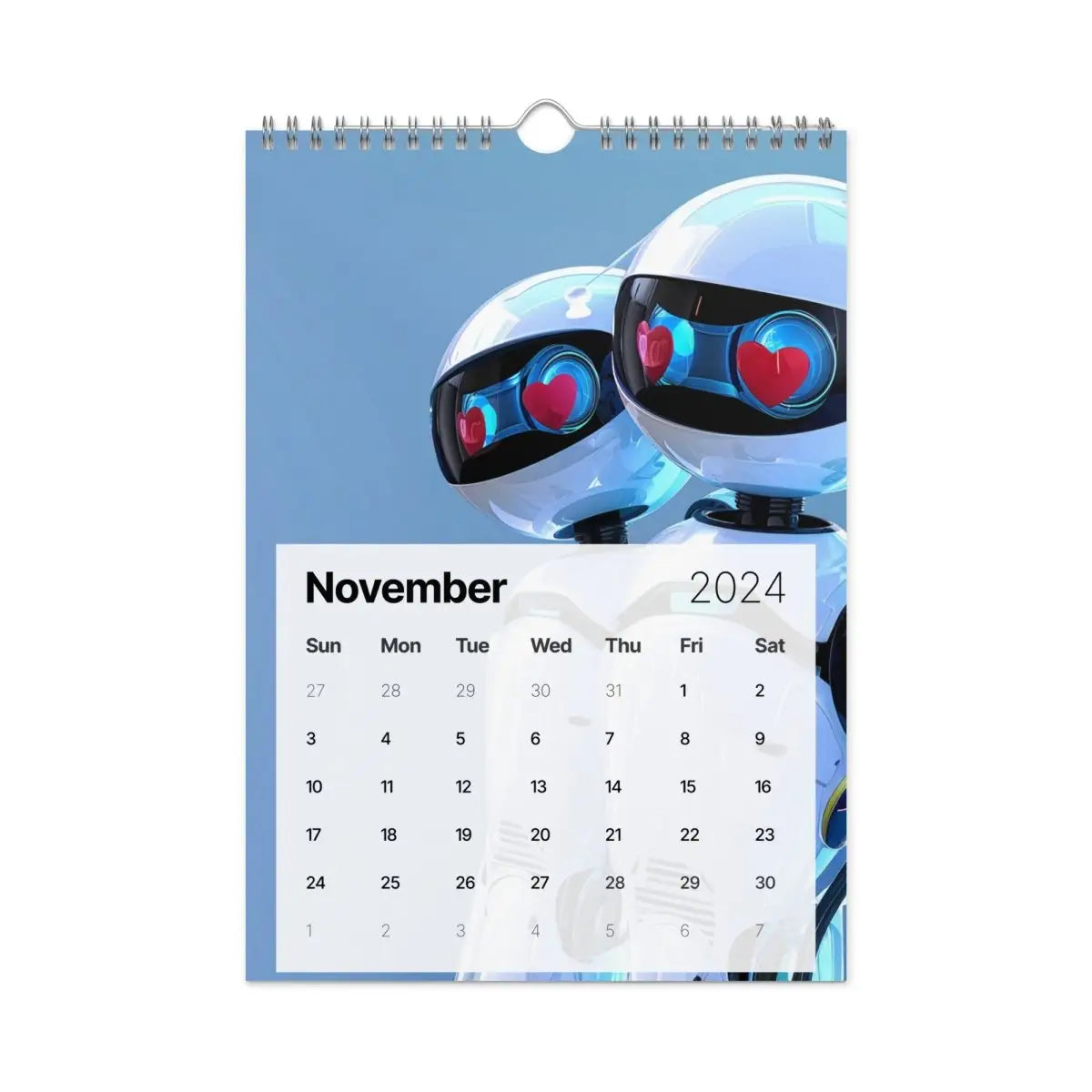 Robot Hero Wall Calendar 2024