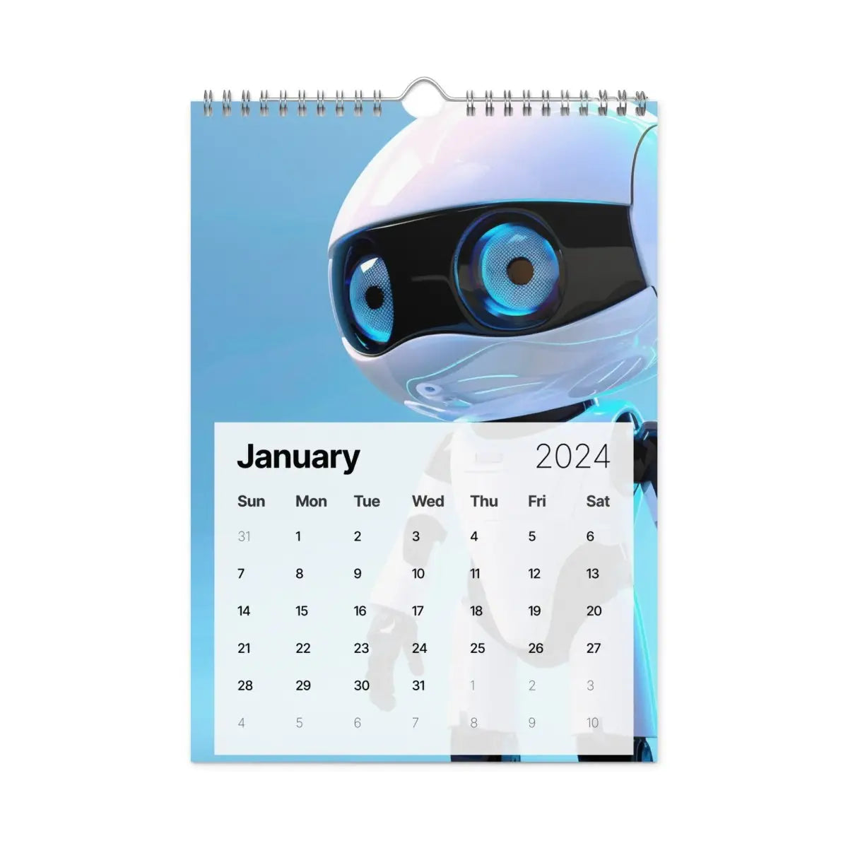 Robot Hero Wall Calendar 2024