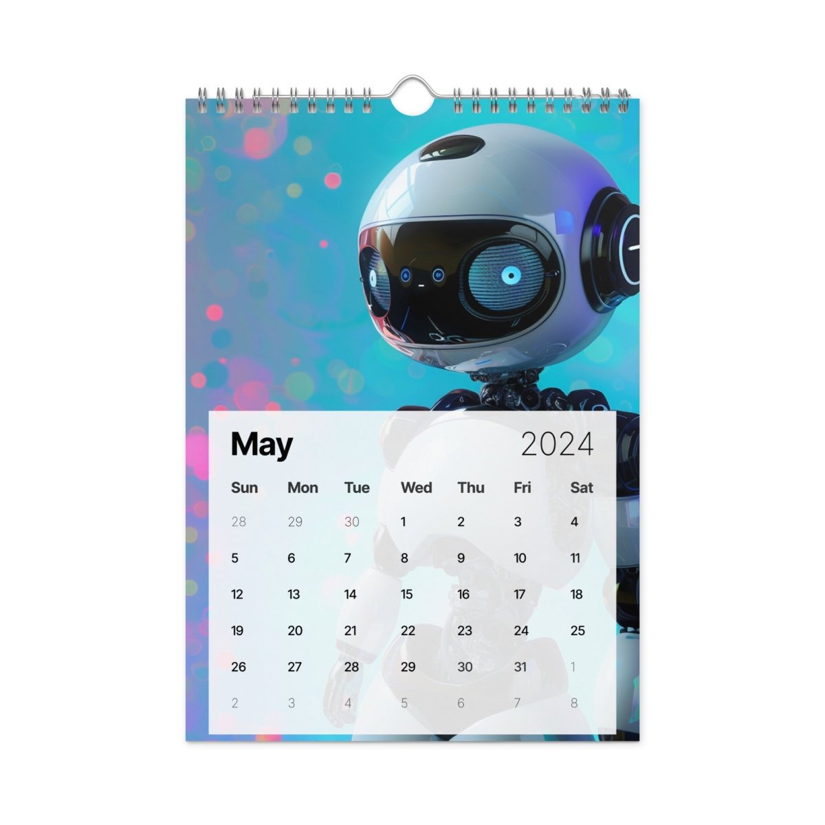 Robot Hero Wall Calendar 2024 - 8.26″×11.69″ - AI Store