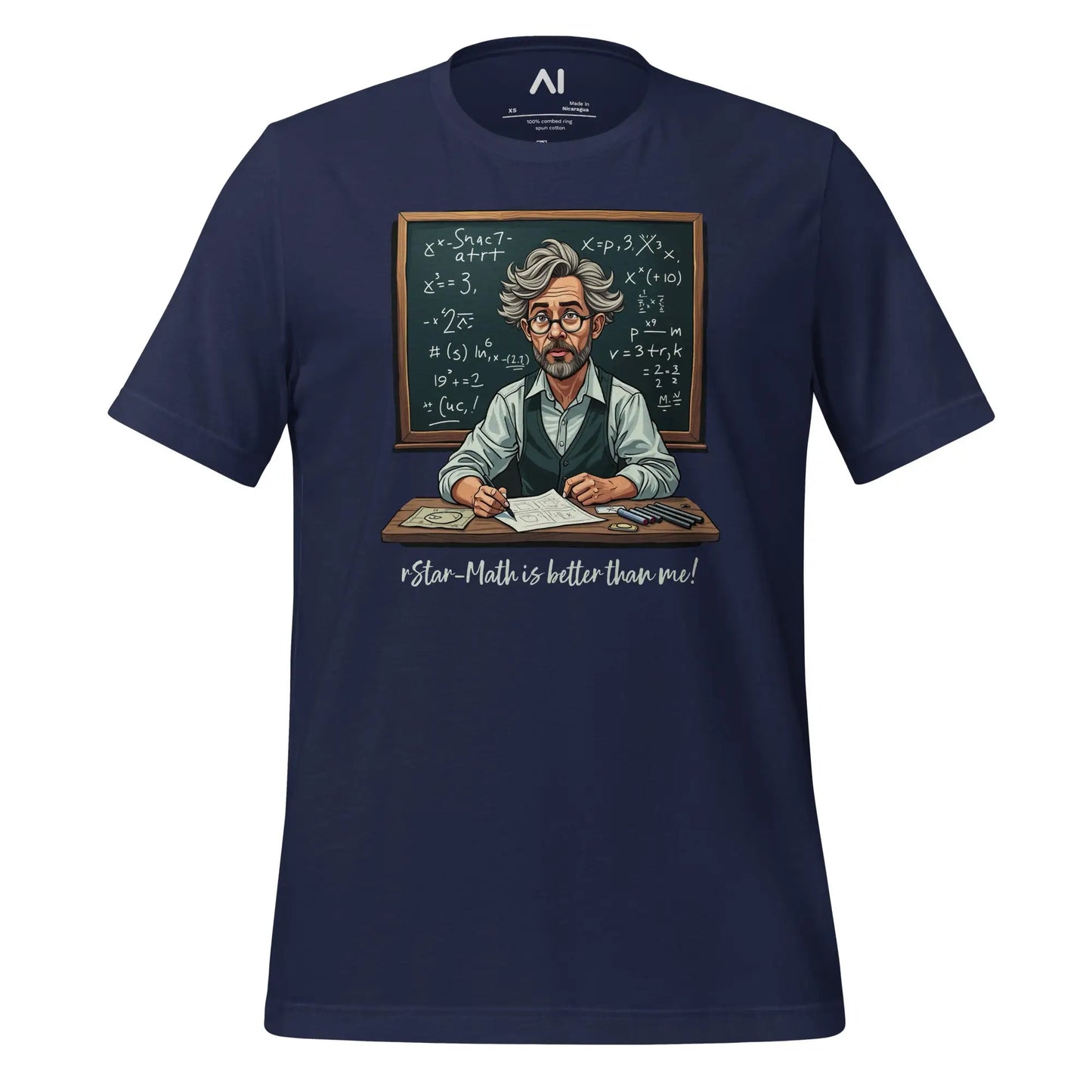 rStar-Math is better than me. T-Shirt (unisex) - Navy / M