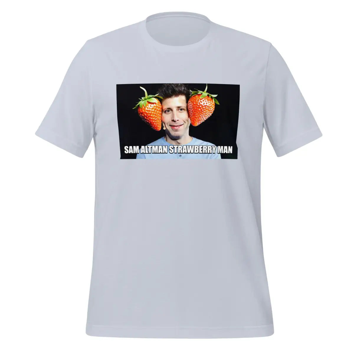 Sam Altman Strawberry Man Meme T-Shirt (unisex) - Light Blue / M