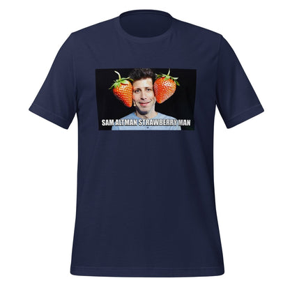 Sam Altman Strawberry Man Meme T-Shirt (unisex) - Navy - AI Store