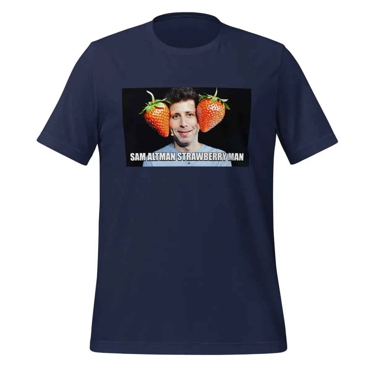 Sam Altman Strawberry Man Meme T-Shirt (unisex) - Navy / M