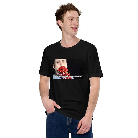 Sam Altman Strawberry News Meme T-Shirt (unisex)