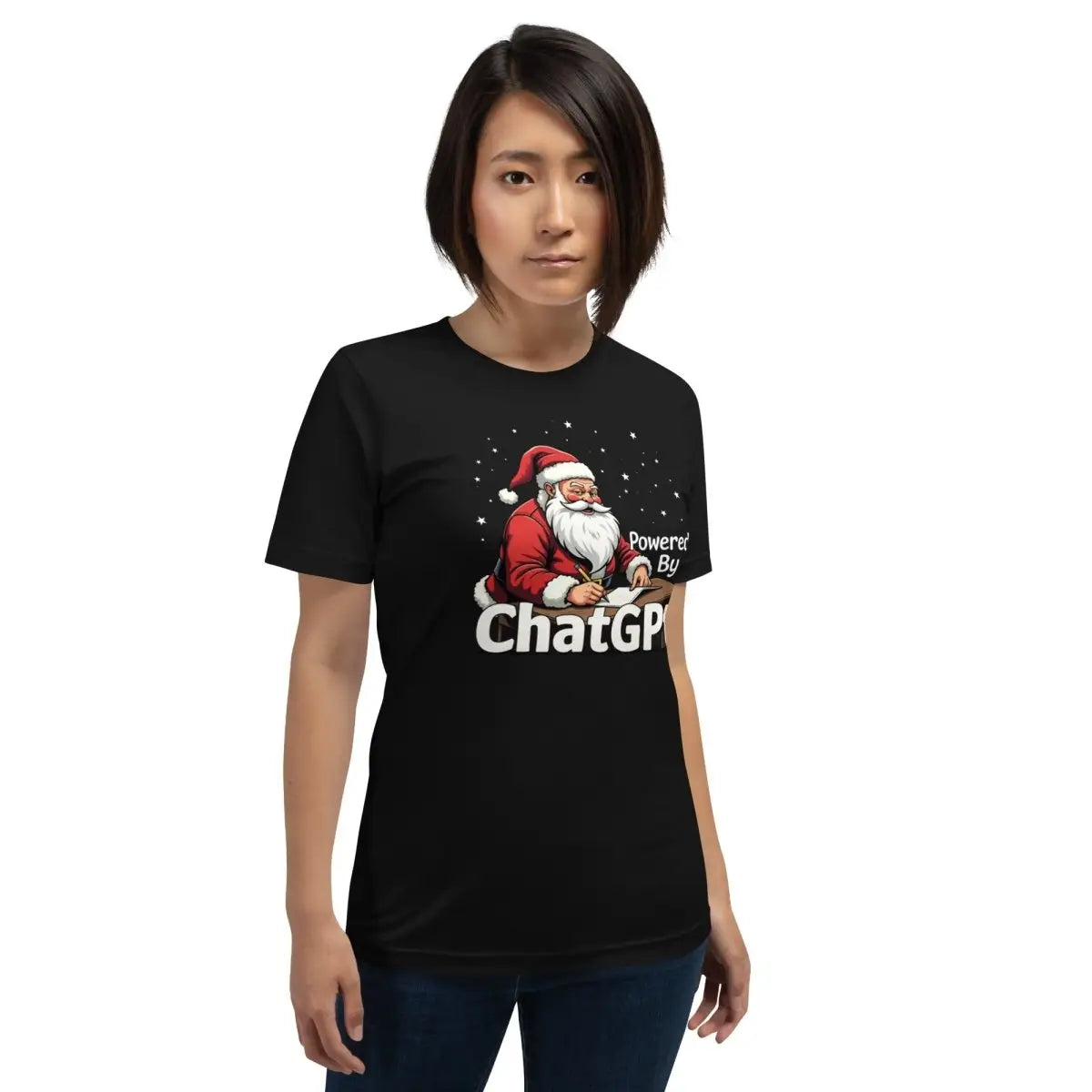 The Santa is Powered by Chatgpt T-shirt (unisex).