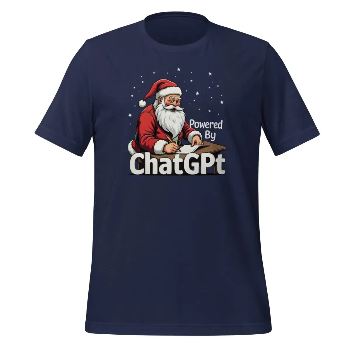 The Santa is Powered by Chatgpt T-shirt (unisex) Navy / m.