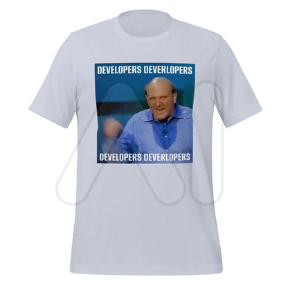 Steve Ballmer Developers x 4 T-Shirt (unisex) - Light Blue / M