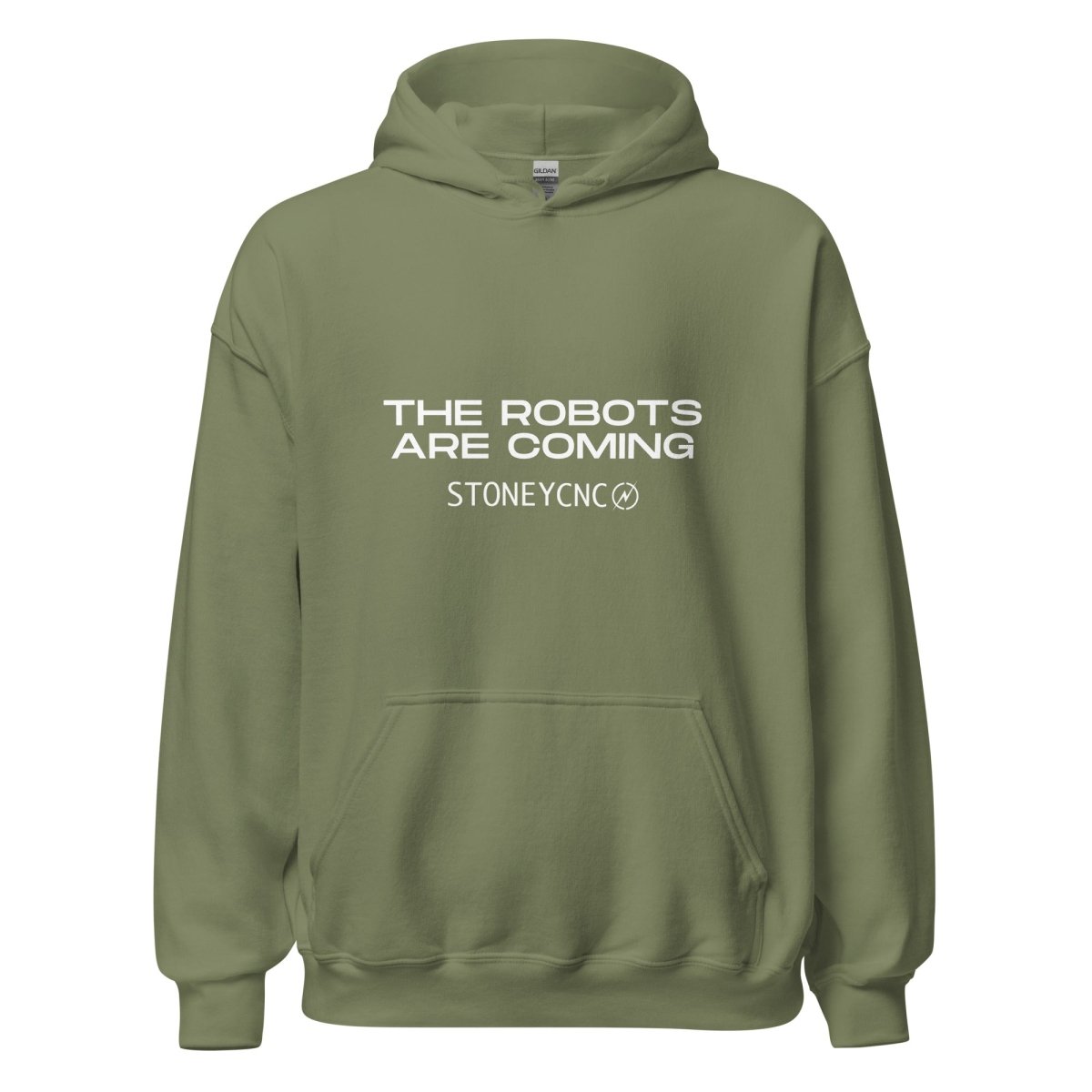 Stoney CNC The Robots Are Coming Hoodie (unisex) - Military Green - AI Store