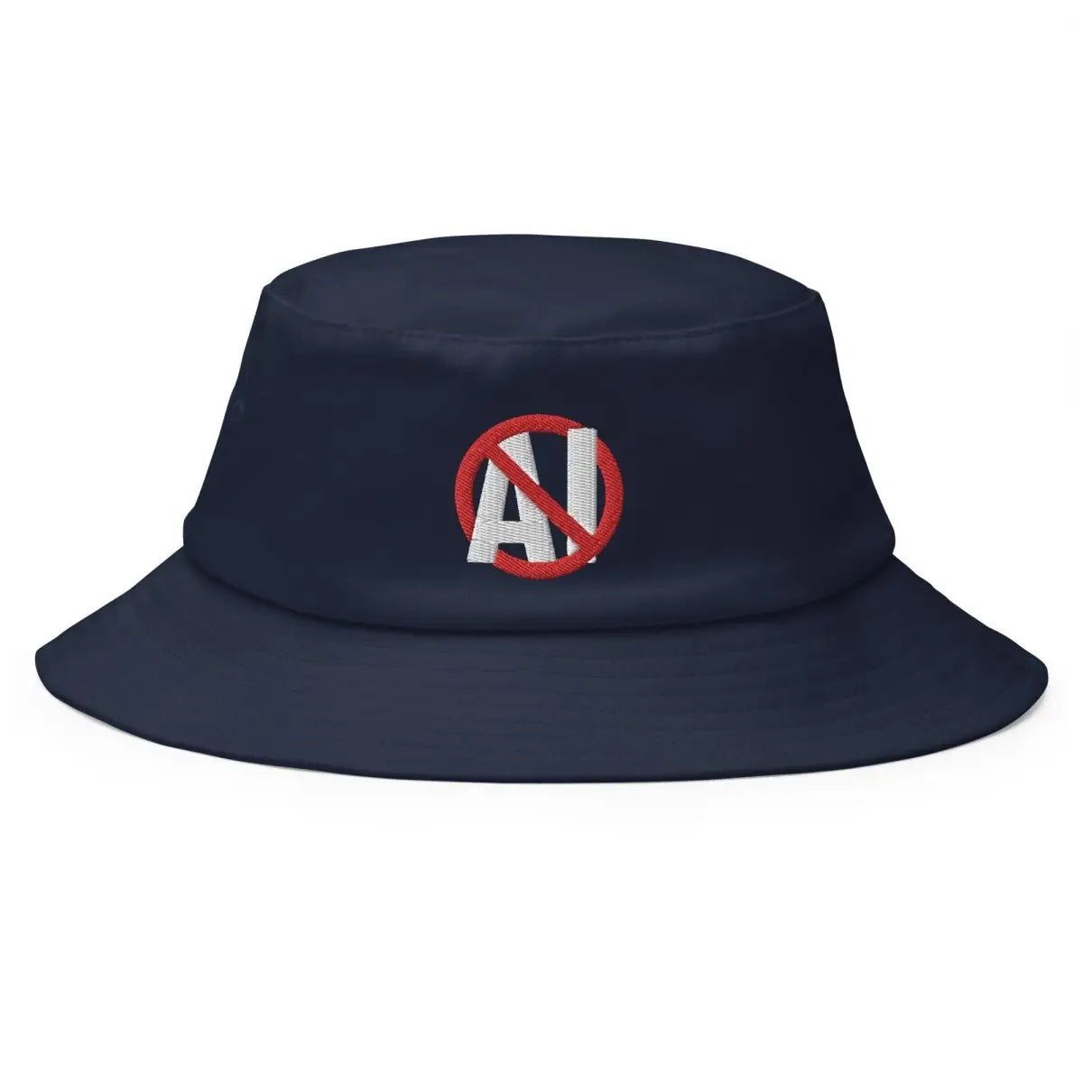 Stop AI Embroidered Bucket Hat - Navy