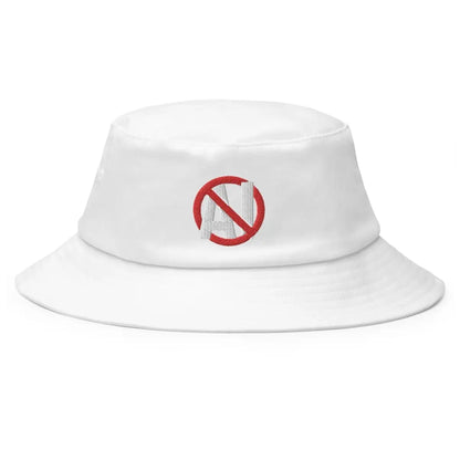 Stop AI Embroidered Bucket Hat - White