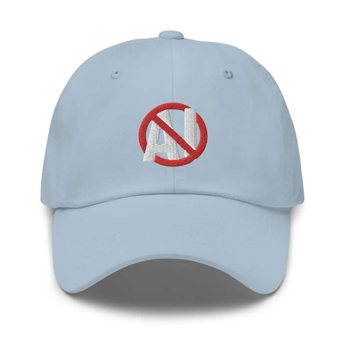 Stop AI Embroidered Cap - Light Blue