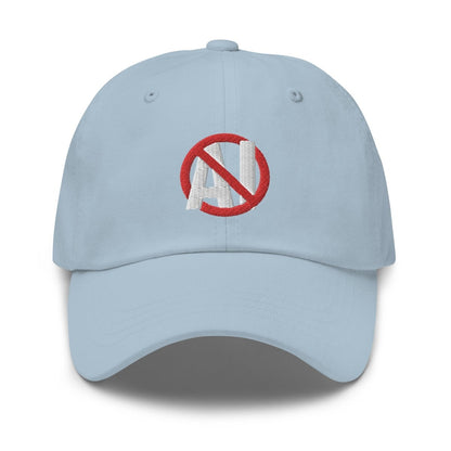 Stop AI Embroidered Cap - Light Blue - AI Store