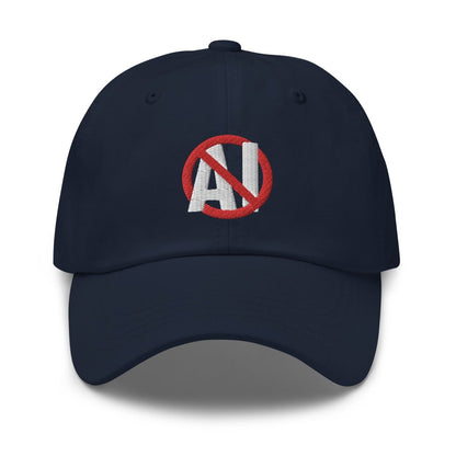 Stop AI Embroidered Cap - Navy - AI Store