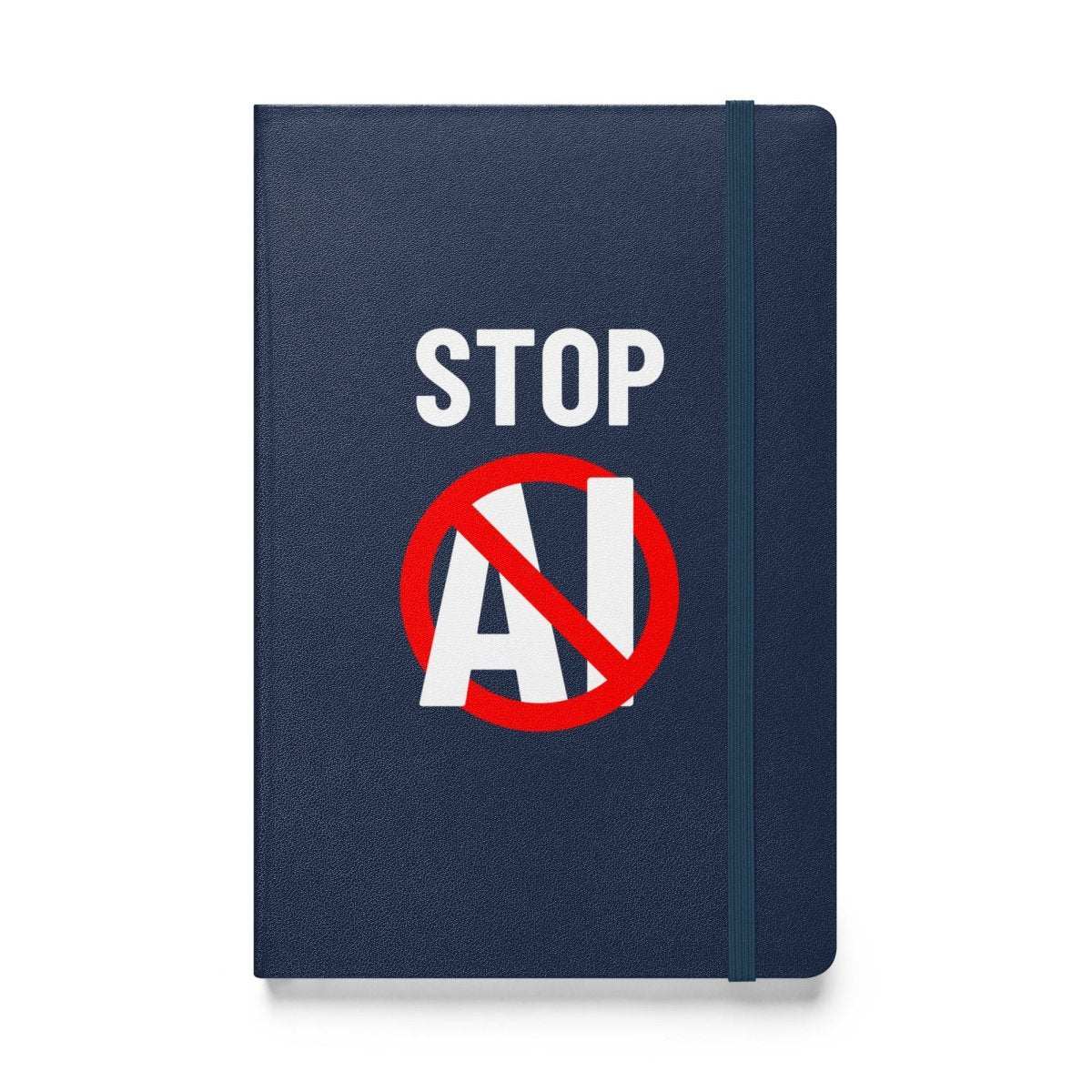 Stop AI Hardcover Bound Notebook 2 - Navy - AI Store