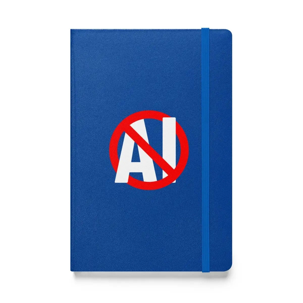 Stop AI Hardcover Bound Notebook - Blue