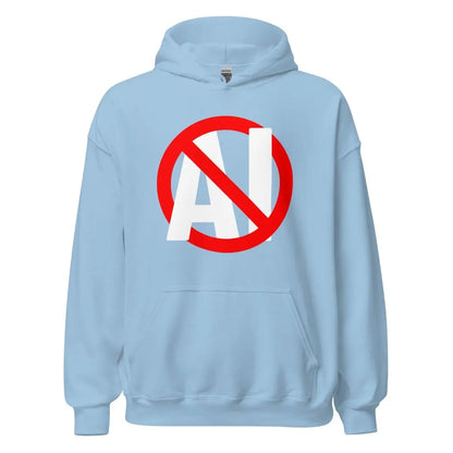 Stop AI Hoodie (unisex) - Light Blue / M