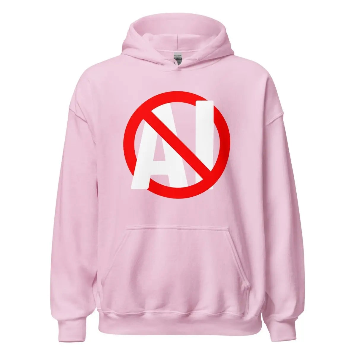 Stop AI Hoodie (unisex) - Light Pink / M