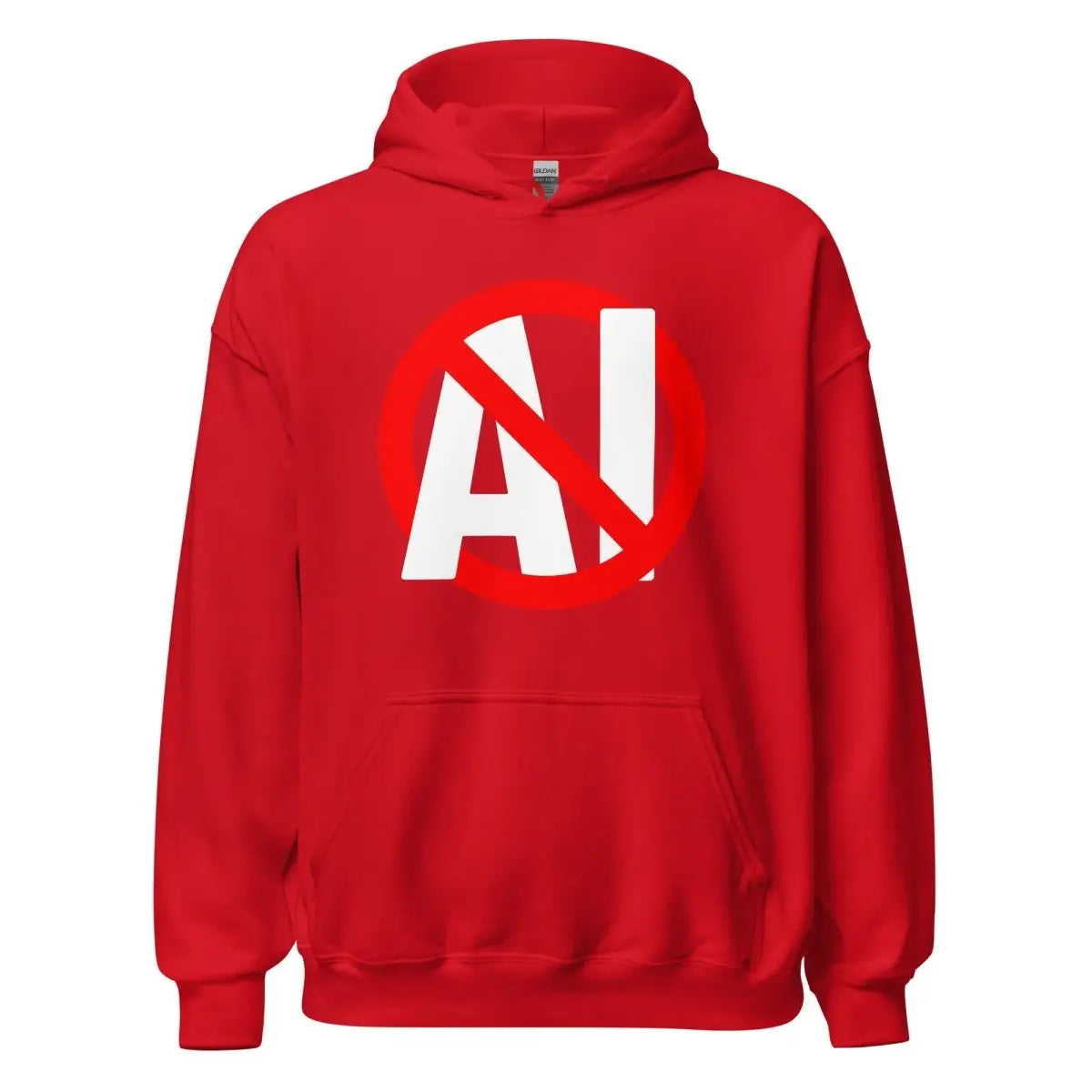 Stop AI Hoodie (unisex) - Red / M