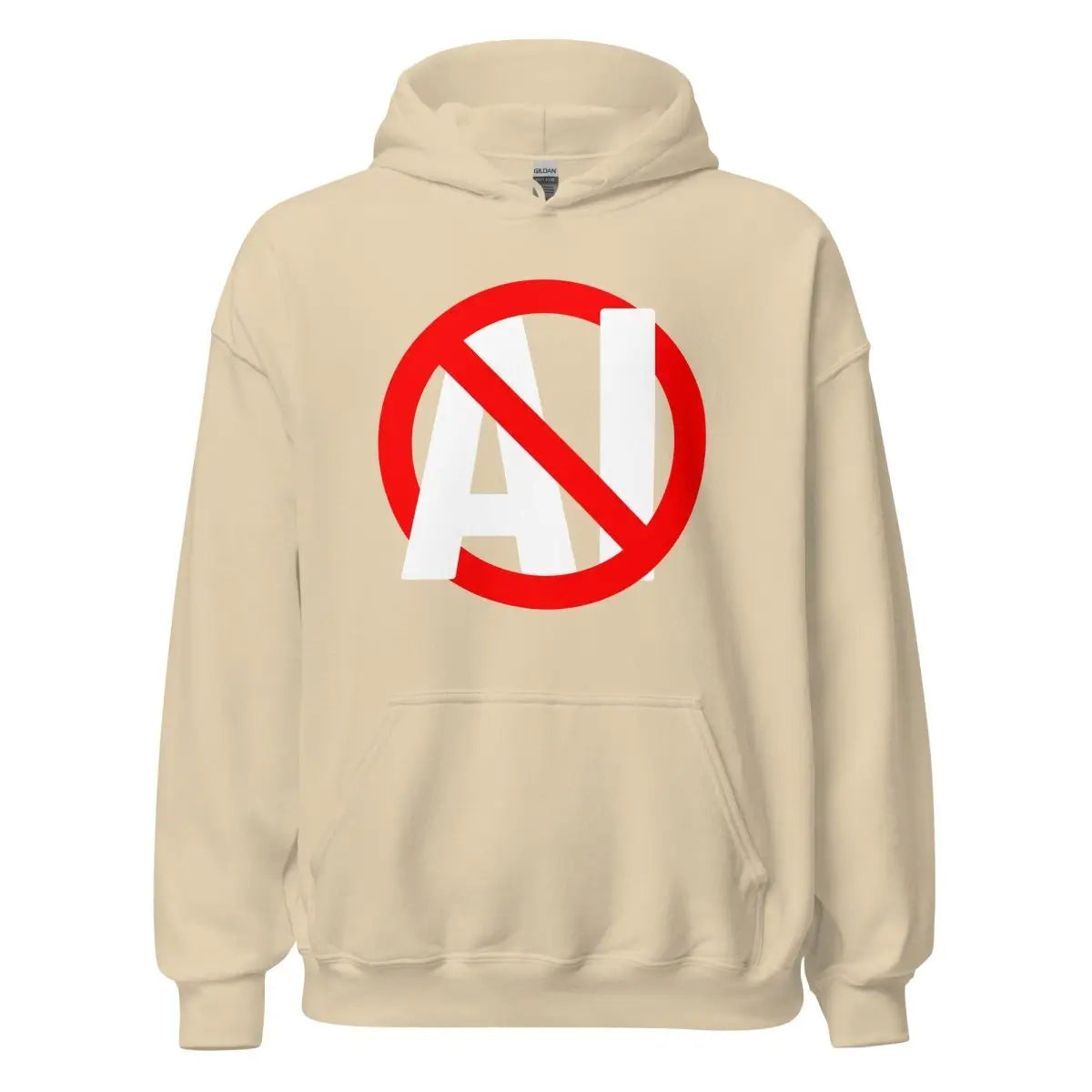 Stop AI Hoodie (unisex) - Sand / M