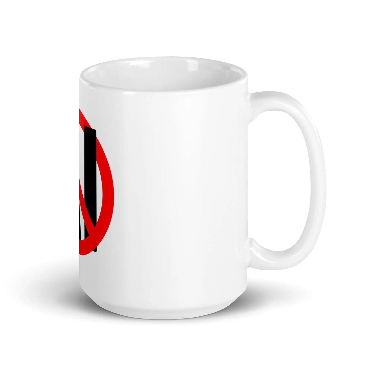 Stop AI in Black on White Glossy Mug