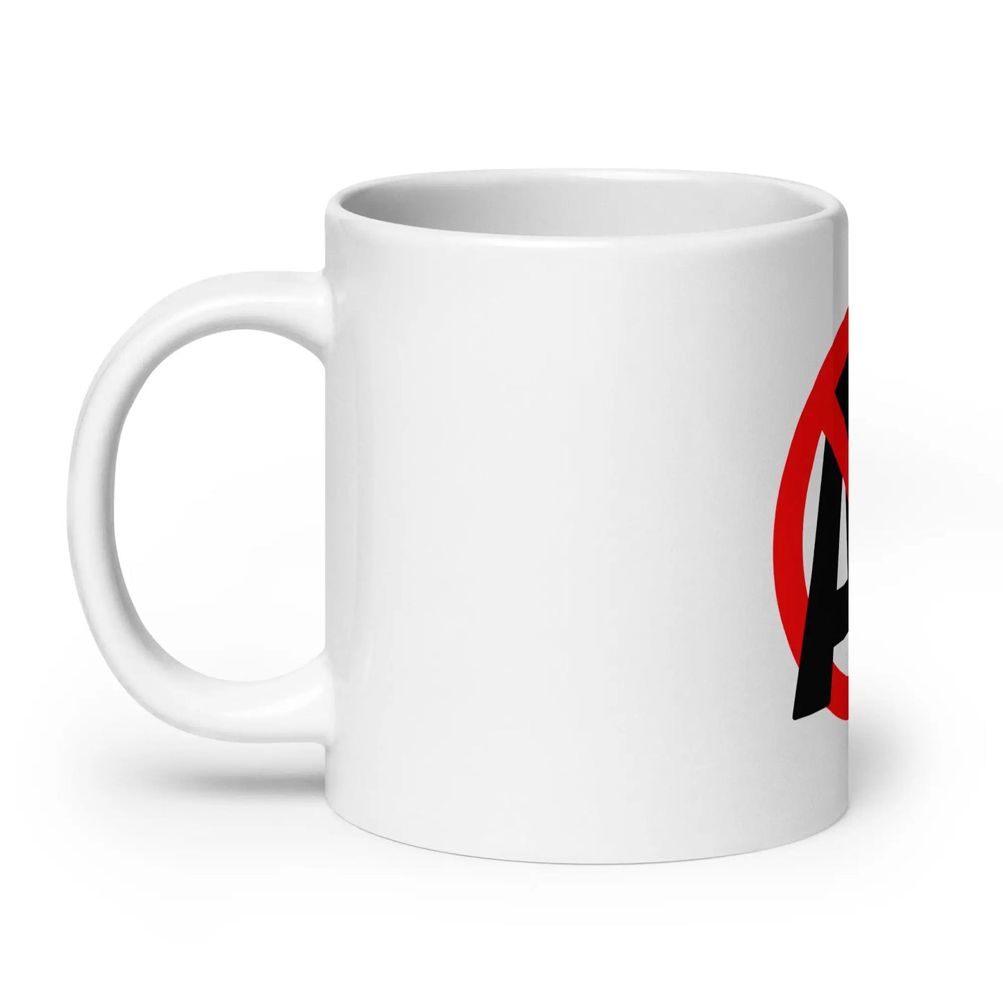 Stop AI in Black on White Glossy Mug