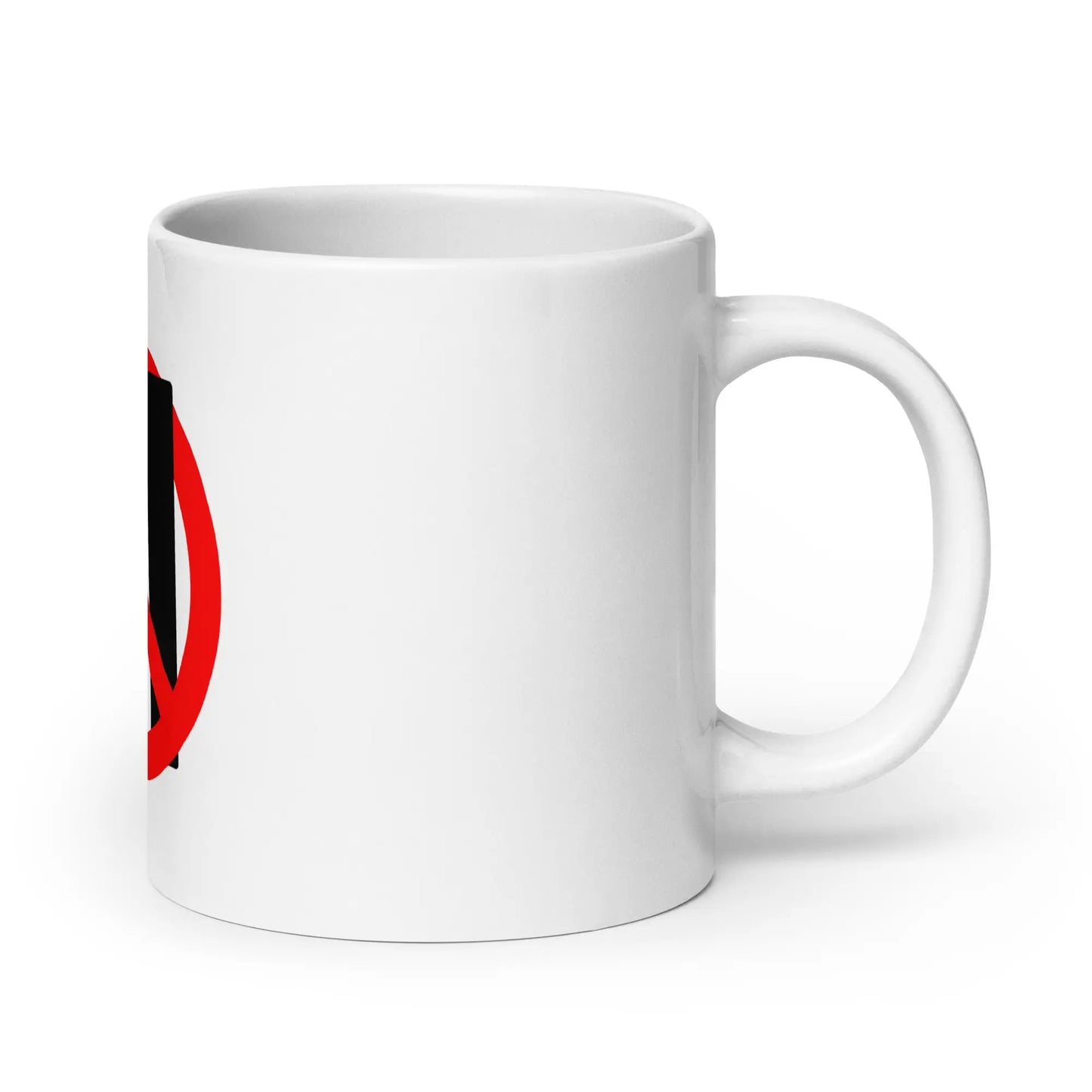 Stop AI in Black on White Glossy Mug